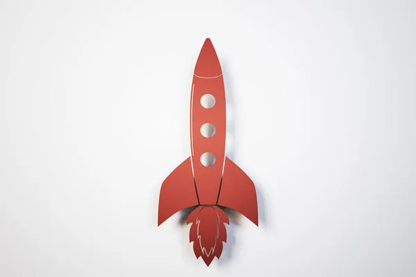 Toy Red Rocket White Background Success Startup Concept Rendering — Stock Photo, Image