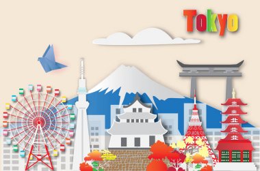 Tokyo seyahat , vektör illüstrasyon.