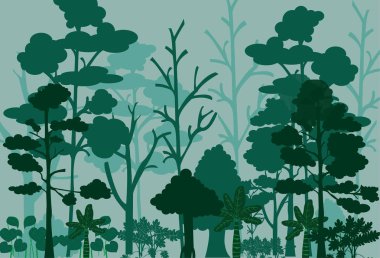 Orman peyzaj vektörü görüntüsü.