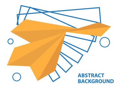Beyaz arkaplanda soyut sarı üçgen, vektör illüstrasyonu.