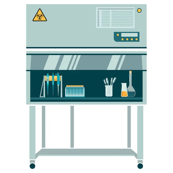 Caja Laminar Con Artículos Laboratorio Cristalería Laboratorio Pipeta Laboratorio Frascos — Vector de stock