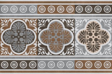 Kahverengi ve gri renkli geometrik tasarım duvar taşı ve duvar kağıdı tasarımı için kabartmalı efekt