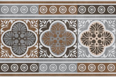 Kahverengi ve gri renkli geometrik tasarım duvar taşı ve duvar kağıdı tasarımı için kabartmalı efekt