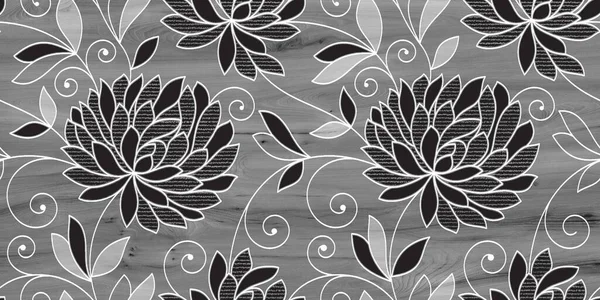 floral design in black and white color embossed effect used for wall tile and wallpaper design