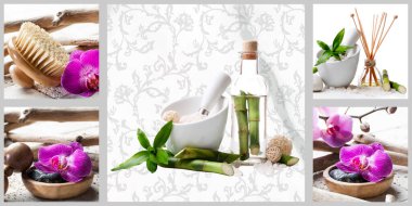 duvar kiremitleri ve duvar kağıdı kullanımı için spa aksesuarları tasarım resmi