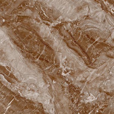 Kahverengi mermer cilalı, beyaz doğal damarlı bitiş tasarımı.