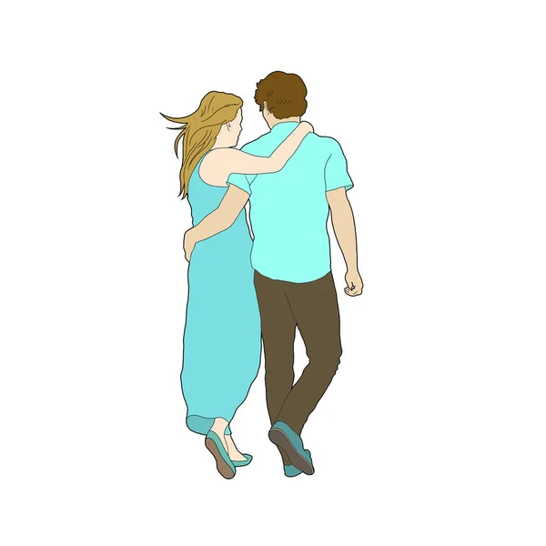 Abraçando casal andando . — Fotografia de Stock