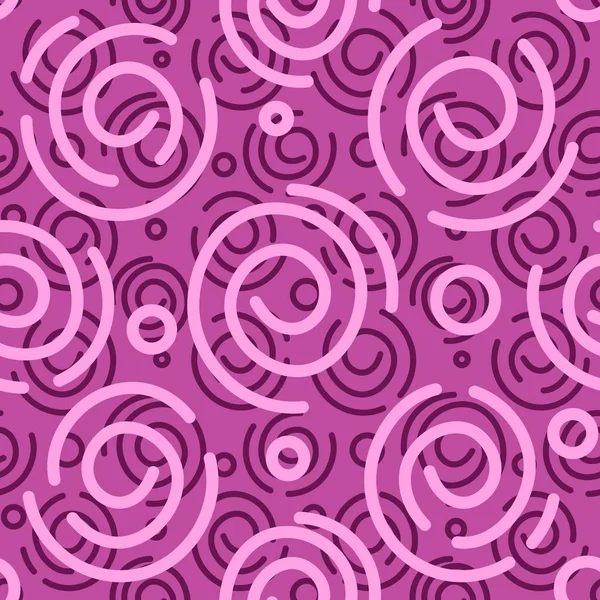 Abstrakte Hellrosa Und Dunkelrosa Spiralhintergrund Vektor Nahtlose Muster Einfaches Design — Stockvektor