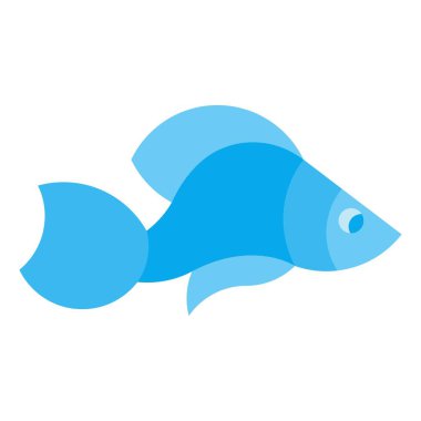 Vektör Çizimi mavi balık beyaz bir arka plan üzerinde. Bu logo, simge, broşür için dekorasyon, giysi, kapak, kart üzerine baskı için kullanılabilir. Deniz ürünleri iş konsepti.