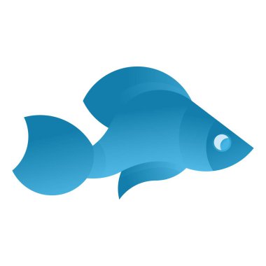 Vektör Çizimi mavi balık beyaz bir arka plan üzerinde. Bu logo, simge, broşür için dekorasyon, giysi, kapak, kart üzerine baskı için kullanılabilir. Deniz ürünleri iş konsepti.