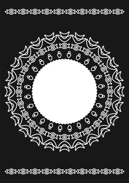 Sneeuwvlok patroon. Decoratie van Nieuwjaar, kerstkaarten. Arabisch geometrische, Floral ronde ornament, patroon van witte lijnen. Decoratieve witte patroon. Ontwerpelement. Etnische Oosterse thema — Stockvector