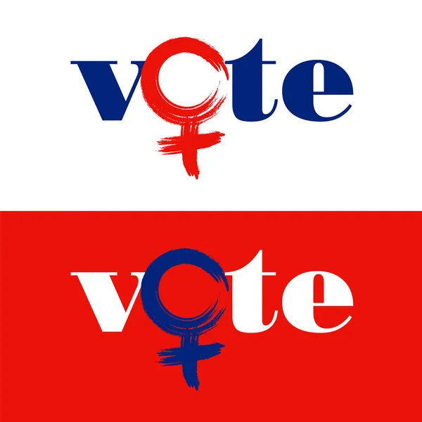 Mot Vote Est Associé Symbole Féminin Pour Encourager Les Femmes — Image vectorielle