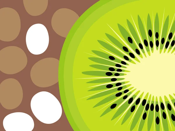 Design Astratto Frutta Stile Flat Cut Out Kiwi Fruit Illustrazione — Vettoriale Stock