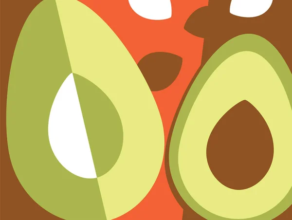 Diseño abstracto de fruta en estilo plano cortado. Aguacates. Ilustración vectorial . — Archivo Imágenes Vectoriales