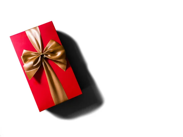Flat view of red gift box.