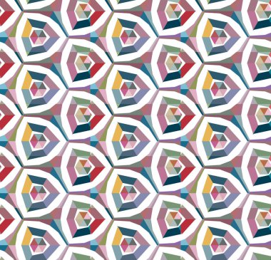 Geometrik şekilli kusursuz desen, vektör illüstrasyonu