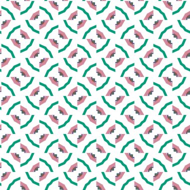 Geometrik şekilli kusursuz desen, vektör illüstrasyonu