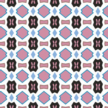 Geometrik şekilli kusursuz desen, vektör illüstrasyonu