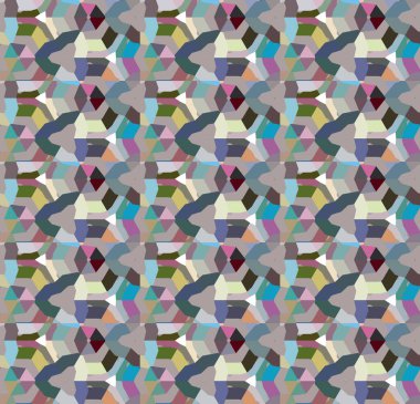Geometrik şekilli kusursuz desen, vektör illüstrasyonu