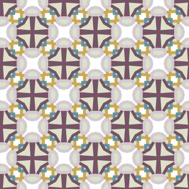 Geometrik şekilli kusursuz desen, vektör illüstrasyonu