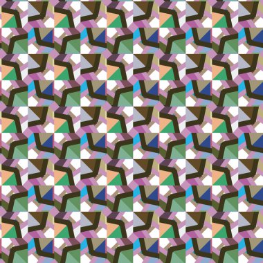 Geometrik şekilli kusursuz desen, vektör illüstrasyonu