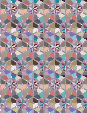 Geometrik şekilli kusursuz desen, vektör illüstrasyonu