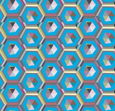 Geometrik şekilli kusursuz desen, vektör illüstrasyonu