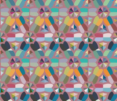 Geometrik şekilli kusursuz desen, vektör illüstrasyonu