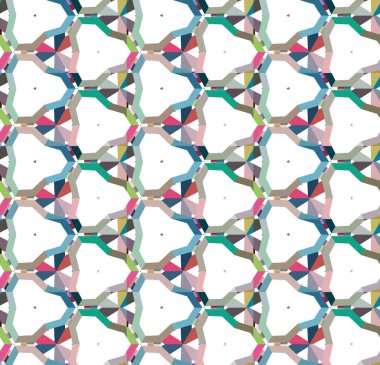 Geometrik şekilli kusursuz desen, vektör illüstrasyonu