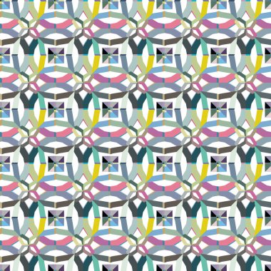 Geometrik şekilli kusursuz desen, vektör illüstrasyonu