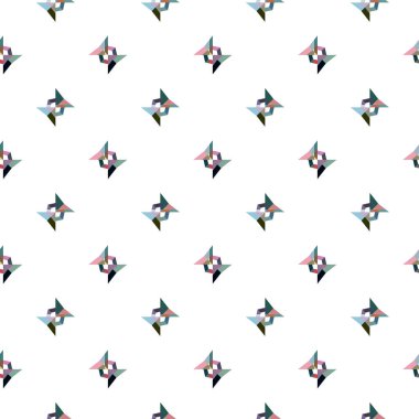 Geometrik şekilli kusursuz desen, vektör illüstrasyonu