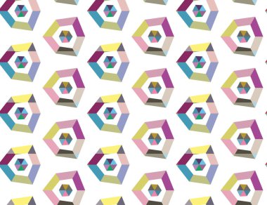 Geometrik şekilli kusursuz desen, vektör illüstrasyonu