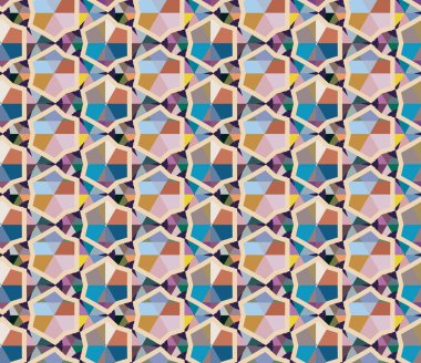 Geometrik şekilli kusursuz desen, vektör illüstrasyonu