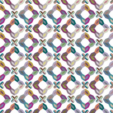 Geometrik şekilli kusursuz desen, vektör illüstrasyonu