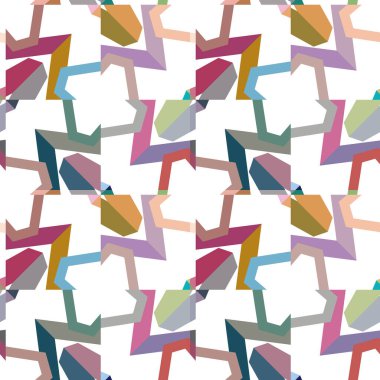 Geometrik şekilli kusursuz desen, vektör illüstrasyonu