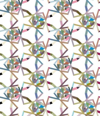 Geometrik şekilli kusursuz desen, vektör illüstrasyonu