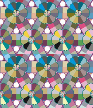 Geometrik şekilli kusursuz desen, vektör illüstrasyonu