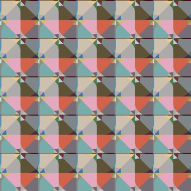 Geometrik şekilli kusursuz desen, vektör illüstrasyonu