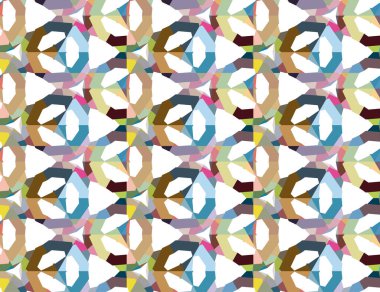 Geometrik şekilli kusursuz desen, vektör illüstrasyonu