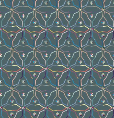 Geometrik şekilli kusursuz desen, vektör illüstrasyonu