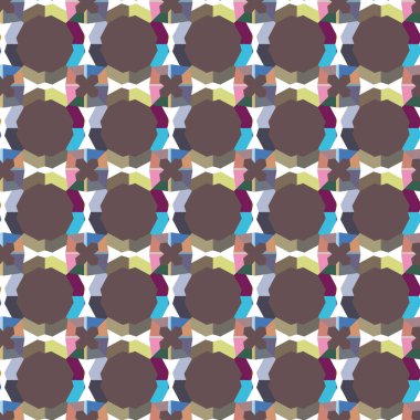 Geometrik şekilli kusursuz desen, vektör illüstrasyonu