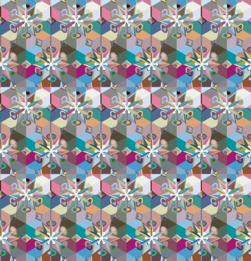 soyut kaleydoskop kumaş dikişsiz arkaplan, vektör illüstrasyonu 