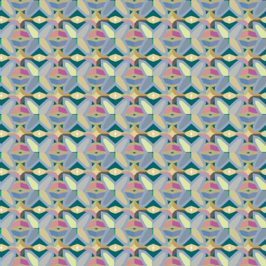 Geometrik şekilli kusursuz desen, vektör illüstrasyonu