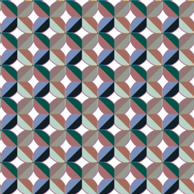 Geometrik şekilli kusursuz desen, vektör illüstrasyonu