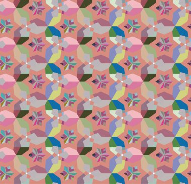 soyut kaleydoskop kumaş dikişsiz arkaplan, vektör illüstrasyonu 