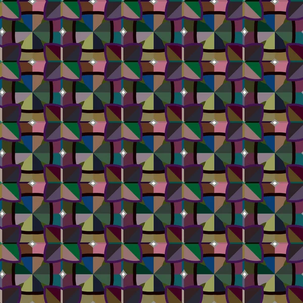 Fondo Abstracto Patrón Ornamental Geométrico Sin Costuras — Vector de stock