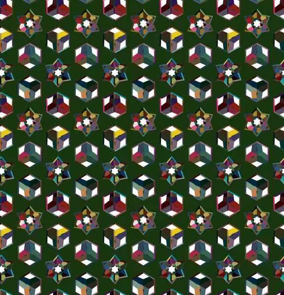 Fundo Abstrato Padrão Ornamental Geométrico Sem Costura — Vetor de Stock