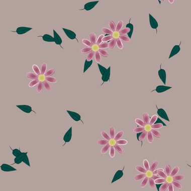 vektör çizimi, yaprakları pürüzsüz arkaplan çiçekleri