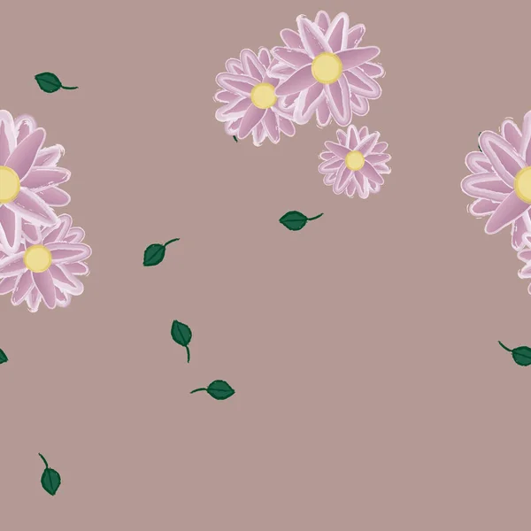 ベクターイラスト葉のシームレスな背景の花 — ストックベクタ