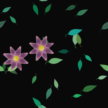 vektör çizimi, yaprakları pürüzsüz arkaplan çiçekleri